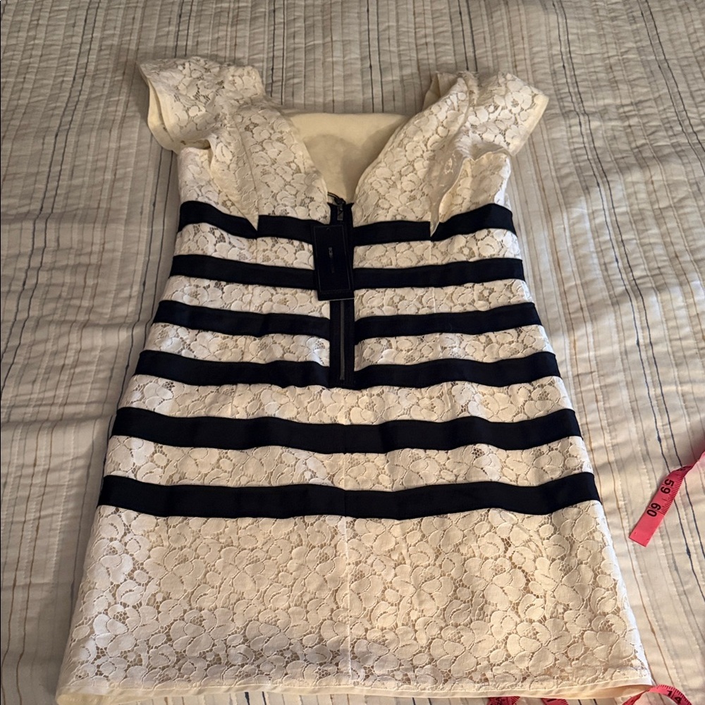 BCBG Black and White Striped Mini Dress - Picture 11 of 14